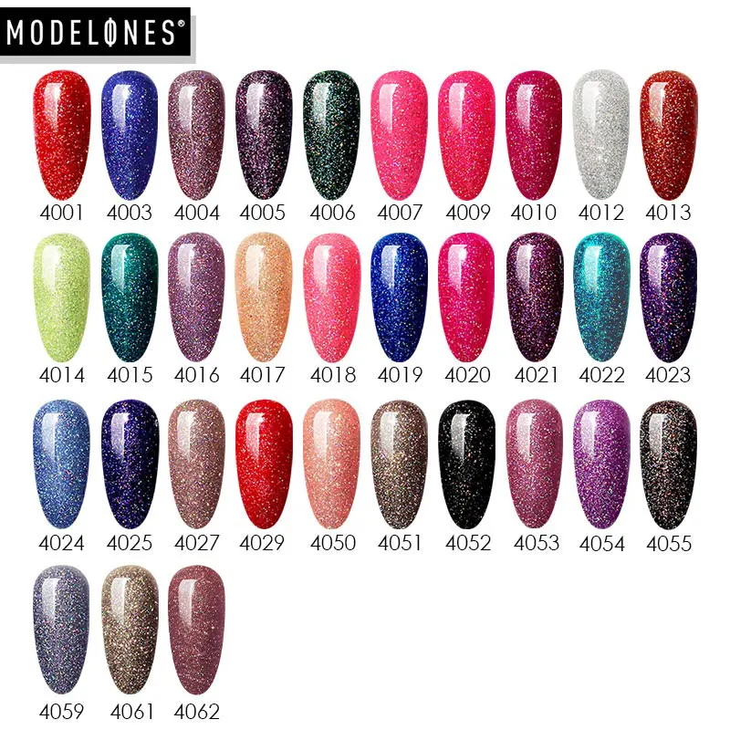 Мерцающие неоновые УФ лаки для ногтей Modelones 10 мл светодиодная лампа