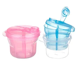Contenedor de comida de bebé con tres rejillas giratorias para niños, mezcla de leche seca, mezclas de aperitivos, cereales, caja de aperitivos, material en polvo