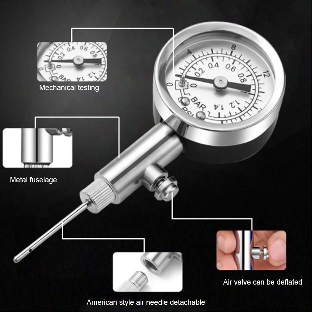 Точные металлические барометры воздушные часы многоцелевой измерительный тестер Футбол Баскетбол мяч манометр аналоговый выпуск