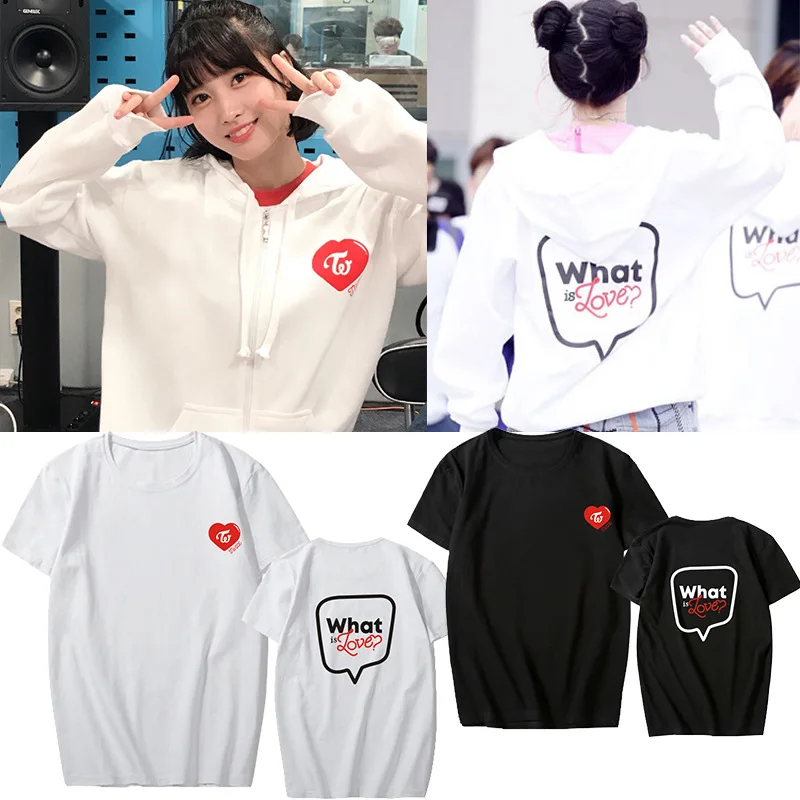 

K-pop TWICE Album <What is Love> Concert Supporting T-shirt Kpop TWICE Short Sleeve Tshirt Summer Cotton Tops Fans Collection