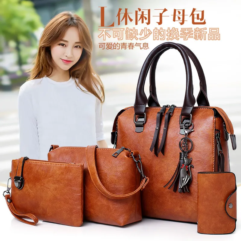 

Embossed New Style Bag Women's Different Size Bags Three-piece Set Versatile Fashion Crossbody Bag Handbag