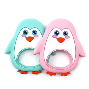 

Baby Safety Teether Baby Toys Silicone Penguin Baby Teether Molar Stick Full Silicone Bite Toy Donut Spot