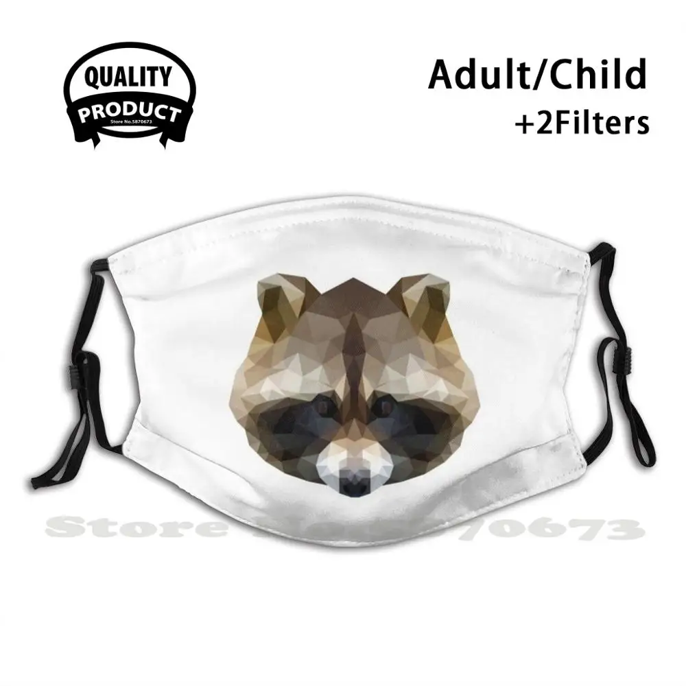 

Raccoon Face Mask Washable Filter Summer Hot Sale Mouth Masks Raccoon Wild Animal Wildlife Zoo Africa Jungle Safari Nature