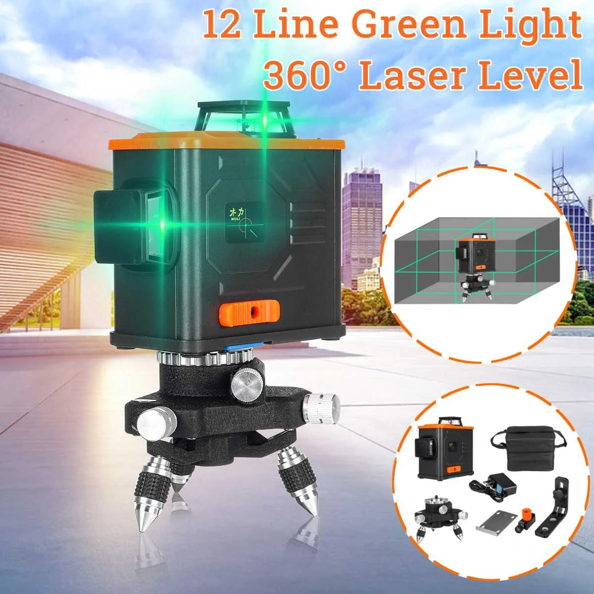 

Laser Level 12 Lines 3D Self-Leveling 360 Horizontal And Vertical Cross Super Powerful Green Laser Beam Line Laser Levels