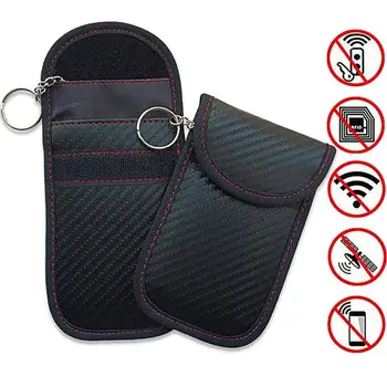 

Car Key Storage Case RFID Signal Blocker Case Bag Signal Blocking Shield Case Anti-hacking Protector Pocket Car Key TSLM1