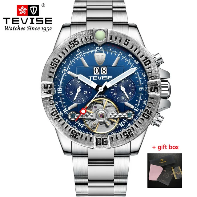 

Tevise Men's Skeleton Tourbillon Automatic Mechanical Watches Top Brand Male Self Winding Business Wristwatch Relogio Masculino