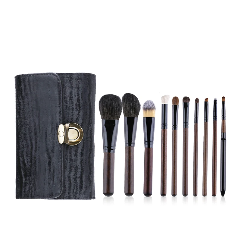 

10pcs Makeup Brushes set Professional Powder Foundation Eyeshadow Shader Soft Goat Hair Make Up Brushes Beauty Makeup Tools