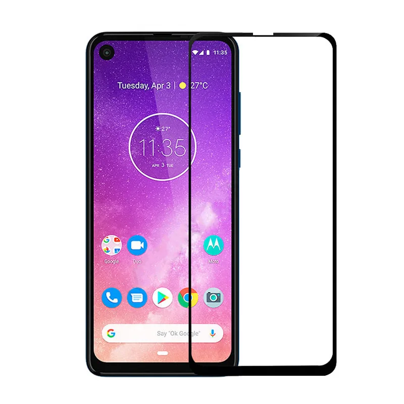Для Moto One Action полное покрытие закаленное стекло Защита для экрана Защитная пленка