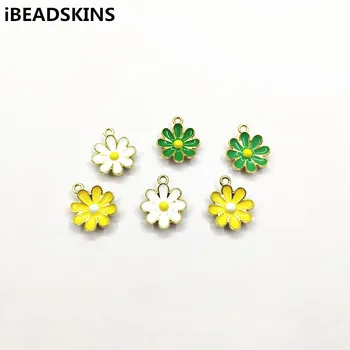 

New arrival! 18x15mm 100pcs Enamel Daisy-shape charm/Connectors for Necklace,Earrings parts,Accessories,hand Made Jewelry DIY