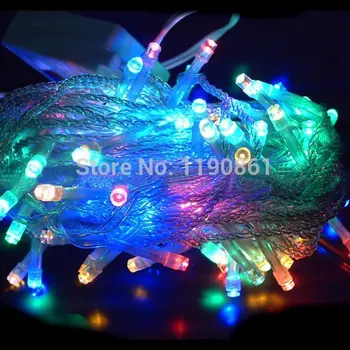 

Free Shipping Holiday RGB 100 LED Light String Lights Outdoor Garden 10M 220V 110V Christmas Xmas Party Decorations