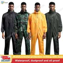 New waterproof overalls, hats, oil-proof and dust-proof clothing, work safety clothing, paint raincoat factory clothing overall