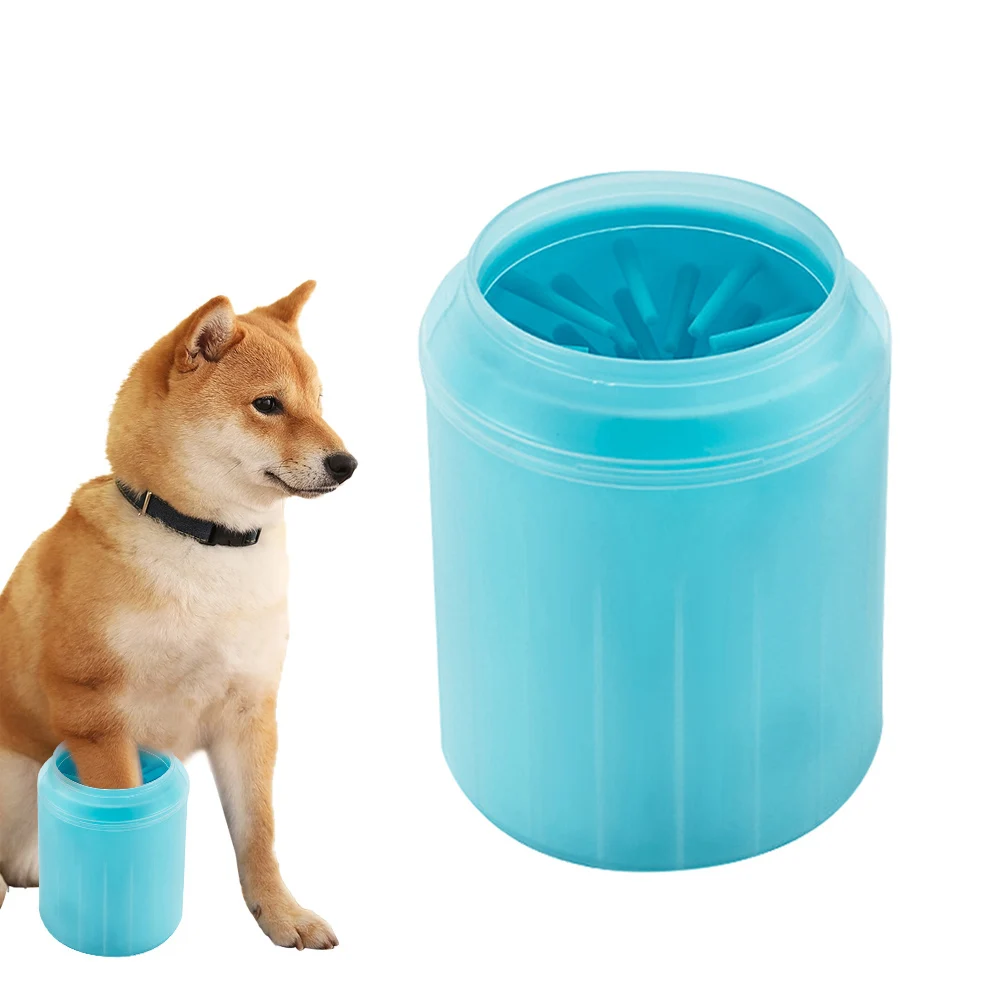 Dog Paw Cleaner Cup Soft Silicone Combs Portable Pet Foot Washer Cup Paw Clean Brush Quickly Wash Dirty Cat Foot Cleaning Bucket - Цвет: Green