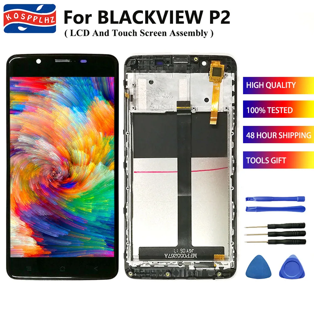 

For Blackview P2 / P2 LITE LCD Display+ Touch Screen Digitizer Assembly+Frame Replacement 5.5" P2LITE Parts +Tools Free shipping