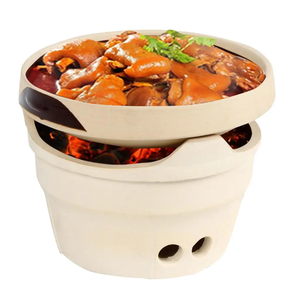 

Outdoor Camping Charcoal Stove Portable Refractory Clay Grill Furnace Tea Stove Wind Furnace High Temperature For Picnic Cooking