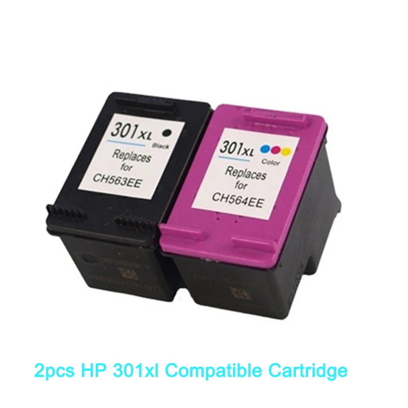 Kit de 2 cartuchos compatibles para HP 301 XL negro color impresora Deskjet 1050 2050