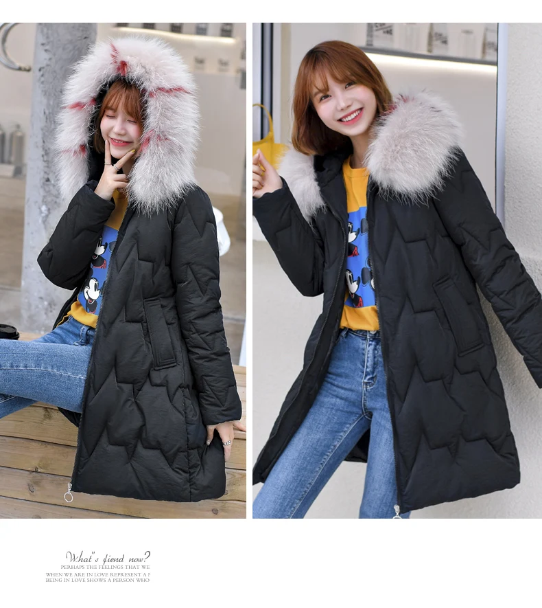 Photo Shoot down Jacket New Style Korean-style Mid-length Loose And Plus-sized Cotton-padded Clothes Thick down Coat