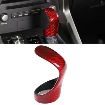 

1Pc Knob Cover Gear Shift RED Carbon Fiber Interior For LEXUS IS250 IS ES Accessories
