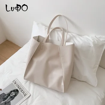 

LUCDO Women's Soft PU Leather luxury handbags large capacity Tote Bag Fashion Quality Shopping Bag Ladies shoulder Hand Bags