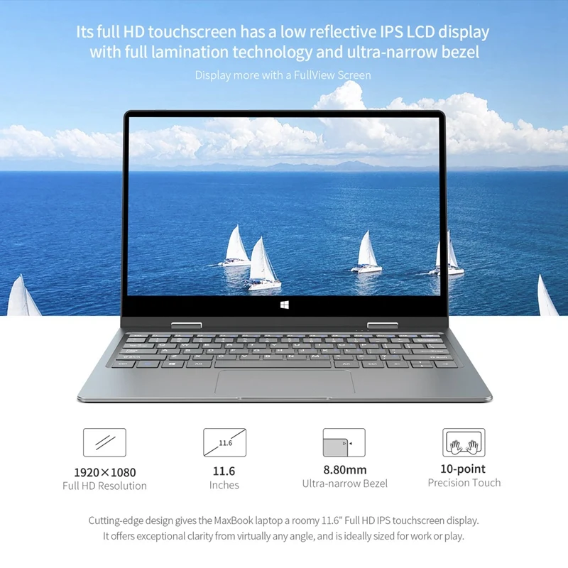 Ноутбук BMAX Y11 11,6 дюймов, 2 в 1, процессор N4100, 8 ГБ ОЗУ, 256 Гб ПЗУ, SSD DDR4 1080 P, ультратонкий ноутбук с разъемом EU, US, UK