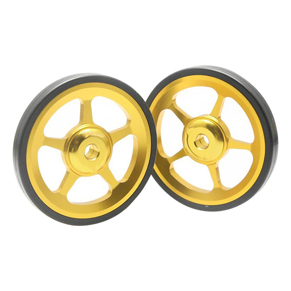Gold 1 пара мини складной велосипед алюминиевый сплав велосипед для Brompton стабильные спортивные легкие колеса замена Модификация Супер светильник 29,5 г - Цвет: Gold