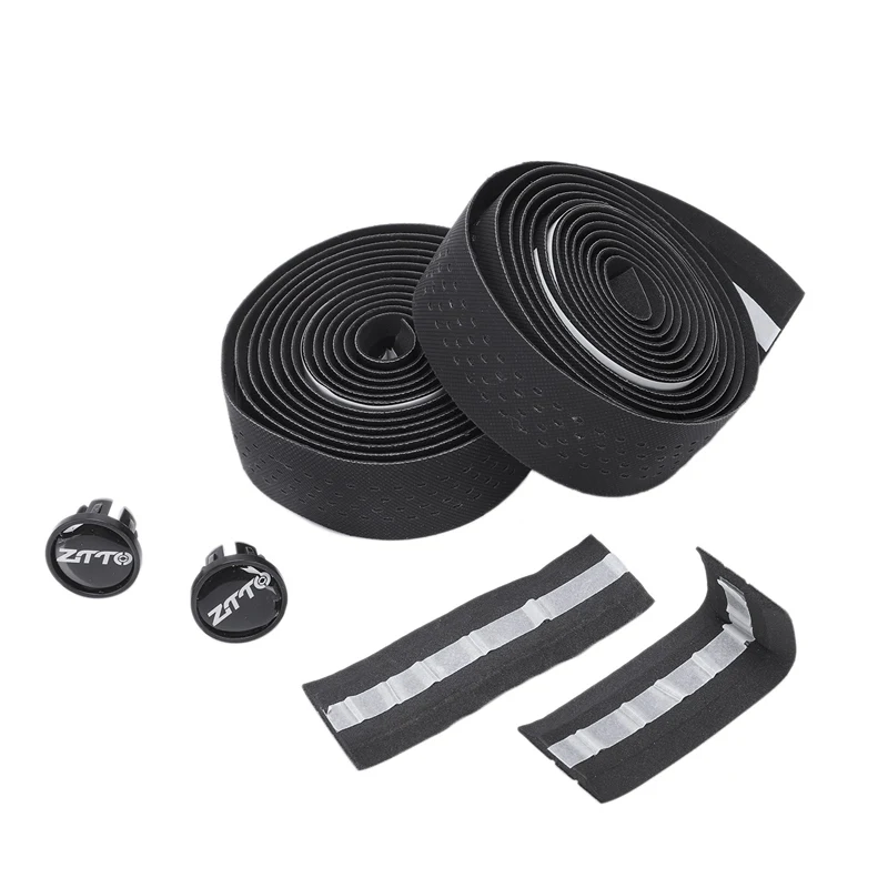 

ABZB-Ztto Eva Road Bike Bar Tape Anti-Vibration Vibration Damping Pu Handlebar Bar Tape Wrap +2 Bar Plug