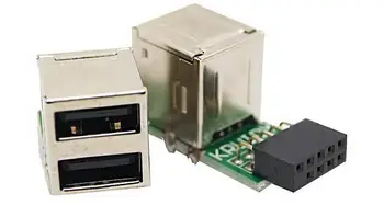 

500pcs USB 2.0 9Pin Female 2 Port A Female Adapter Converter Motherboard PCB Board Card Extender Internal PC