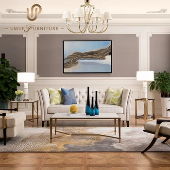 

Italian designer Hong Kong style furniture for modern home, American style light luxury seater sofa