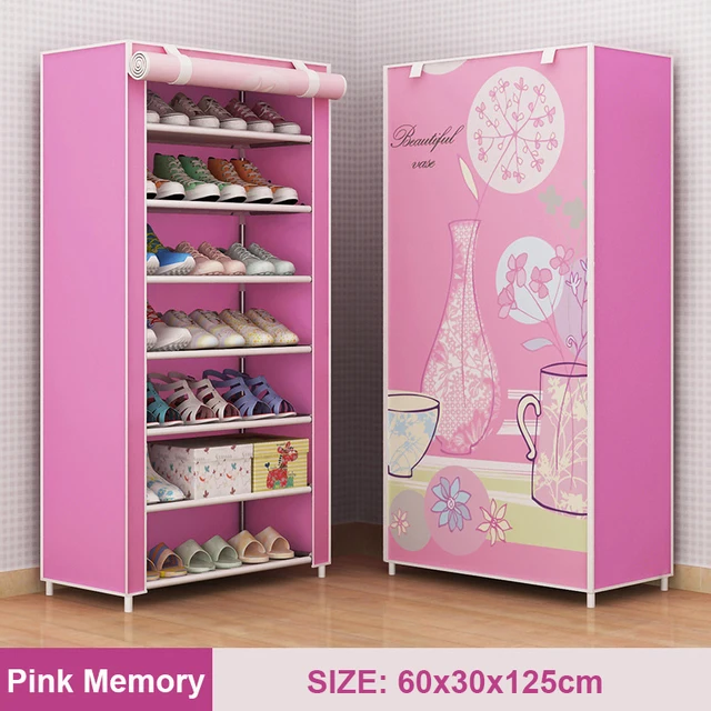 Multilayer Shoe Cabinet Vertical Space Saving Nonwoven Shoes Shelf Organizer Simple Combination Stand Holder Entryway Shoe Rack Velcro 8M