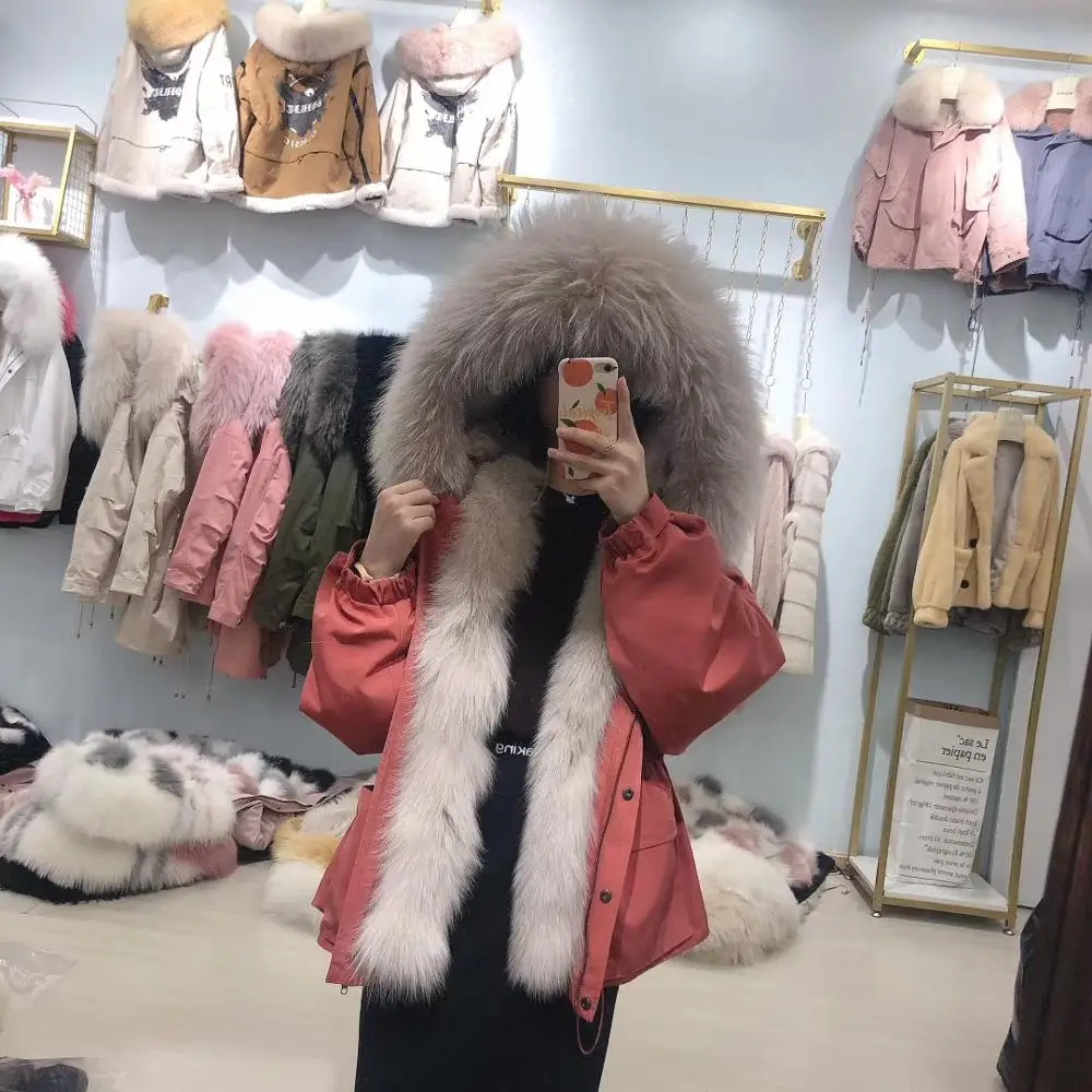 Женское зимнее пальто из натурального Лисьего меха, парка из меха кролика Рекс, новинка, Модная стильная куртка большого размера