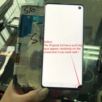 

In Stock SUPER AMOLED LCD Display For SAMSUNG S10 G973 G973F LCD Display and Touch Screen Digitizer with a Black Spot Assembly