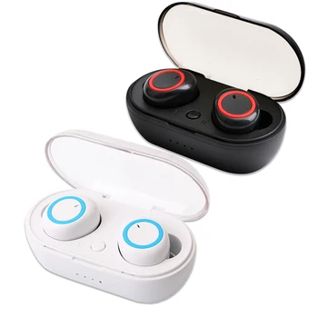 Tws bluetooth 5.0イヤホン充電ボックスワイヤレスイヤホンステレオスポーツ防水タッチイヤヘッドセットとマイク