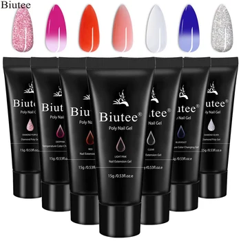 

Biutee 15ml Poly Nail Polish Gel UV Gel Nail Art Thermal Extesion Acrylic Changing Color Jelly Crystal Uv Builder Gel Nail Polis