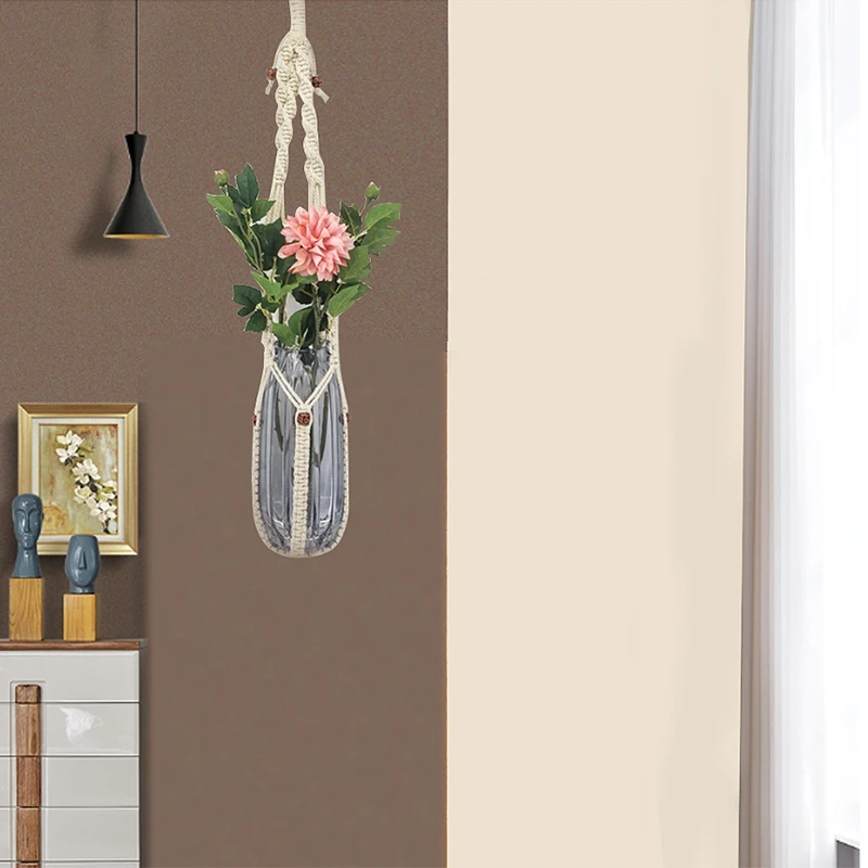 Lace Plant Hanger Preparation Net Bag Wall Hanging Basket Nordic Home Decoration Hanging Basket Plant Holder