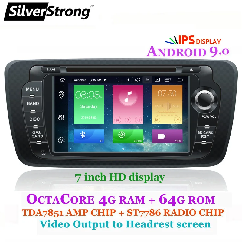 SilverStrong Android9.0 OCTACORE 4 г 64 г Ibiza автомобильный DVD для сидения Ibiza ips 7 дюймов Android радио Ibiza gps с зеркальной связью RDS