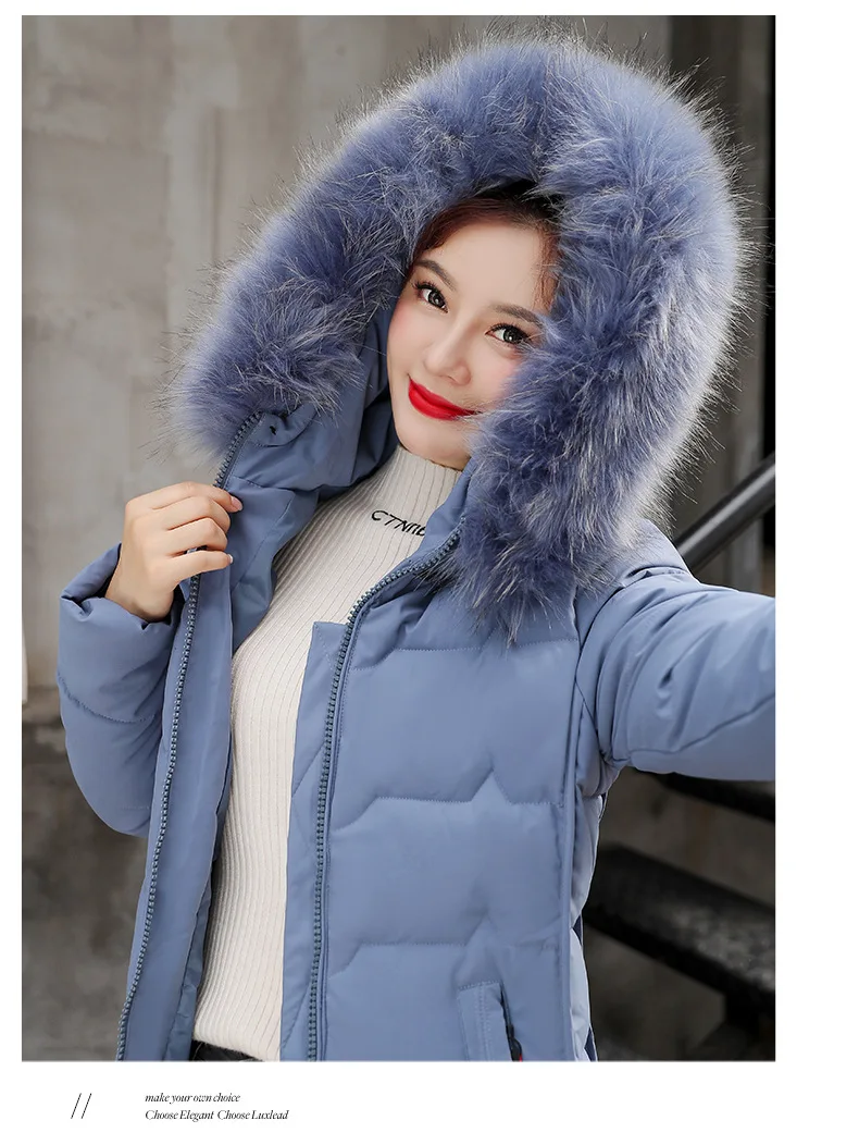 Женская одежда средней длины с хлопковой подкладкой,, Зимняя мода, стиль, женское стеганое хлопковое пальто, корейский стиль, приталенное, слиммин