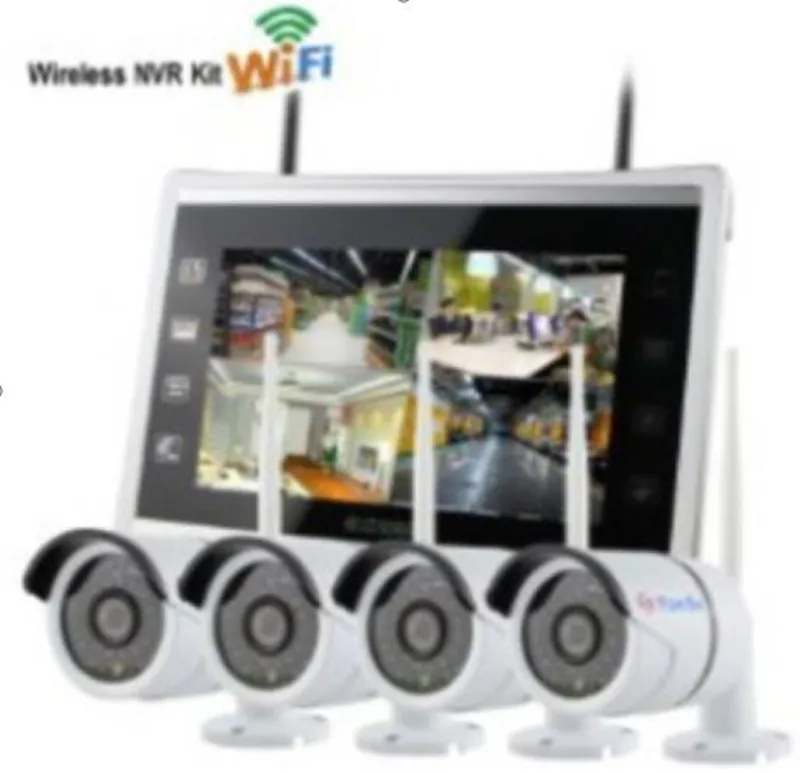 12,5 дюймовый монитор Беспроводная ip-камера 2MP 1080P 4CH/8CH NVR комплект