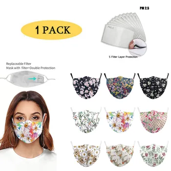 

Pink Summer Flowers PM2.5 Reusable Adult Cartoon Mask Breathable Protective Face Mouth Mask bacteria proof Flu Women Men Mask