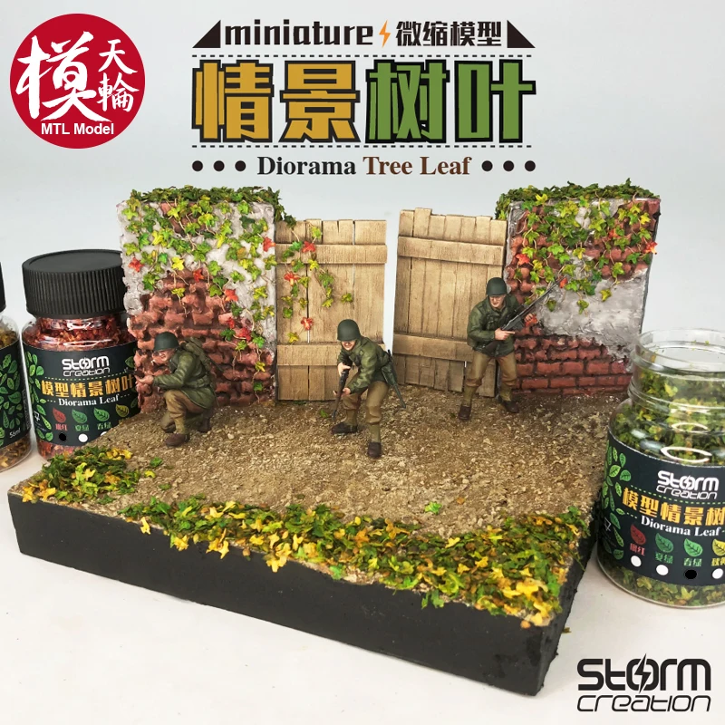 DIY HO Scale Model Scene Falling Leaves Autumn Scene Tree Shrinking DIY Plant Landscaping Platform Military Soldier Building