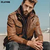 Chaqueta de motocicleta de cuero Real para hombre abrigo de invierno con capucha extraíble chaquetas de cuero genuino para hombre ► Foto 3/6