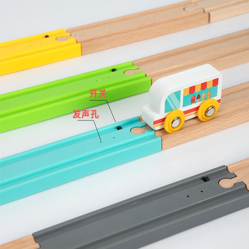 

Vocal Track Trap Touch Compatible Wooden Train Track All Brands Trains Toy Simulation Train Sound Track Accessories Railway
