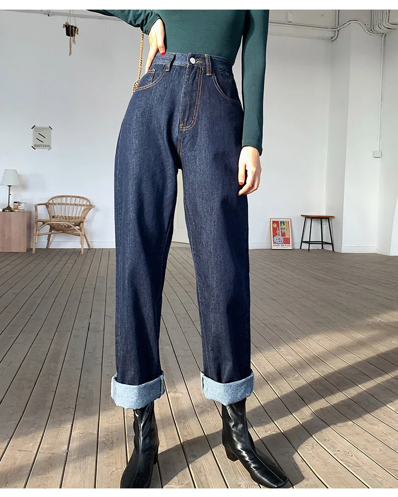 Женские джинсы высокие уличные широкие брюки Loose2019 джинсовые брюки джинсы