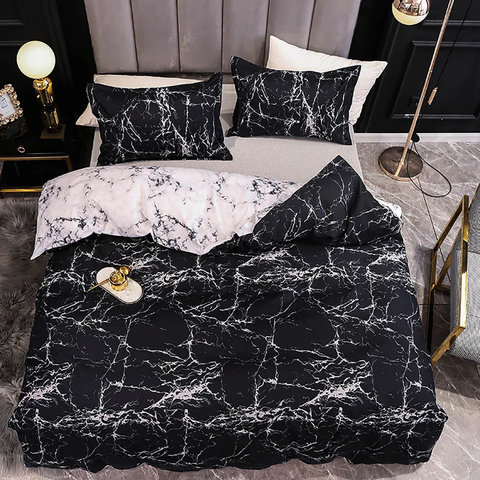 3pcs Marble Duvets And Bedding Sets Bedspreads Quality Bed Set For Home Soft Bedspreads For Double Bed Feather Bed Cover