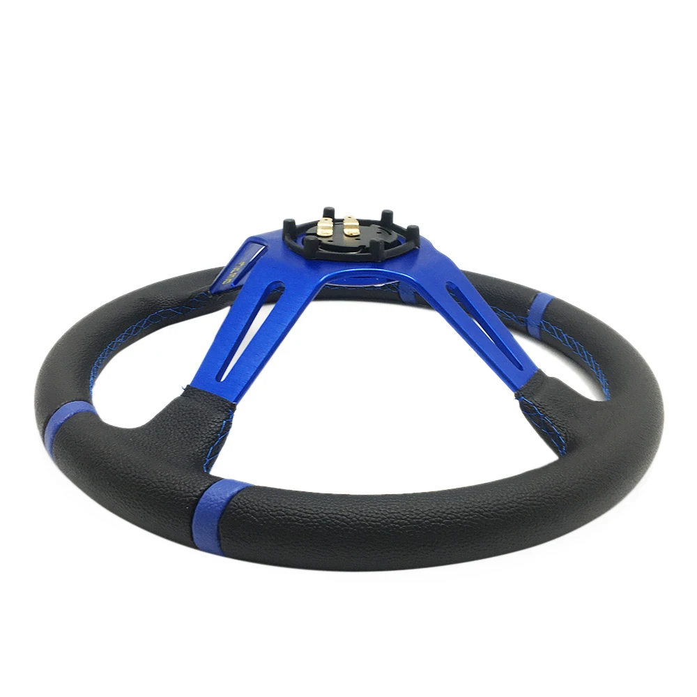 Spceddy MCX Universal 14 inch (350mm) 표류 레이싱 스티어링 휠 PVC 가죽 Sport 스티어링 휠 Red 스포크 Mo20S02191-25