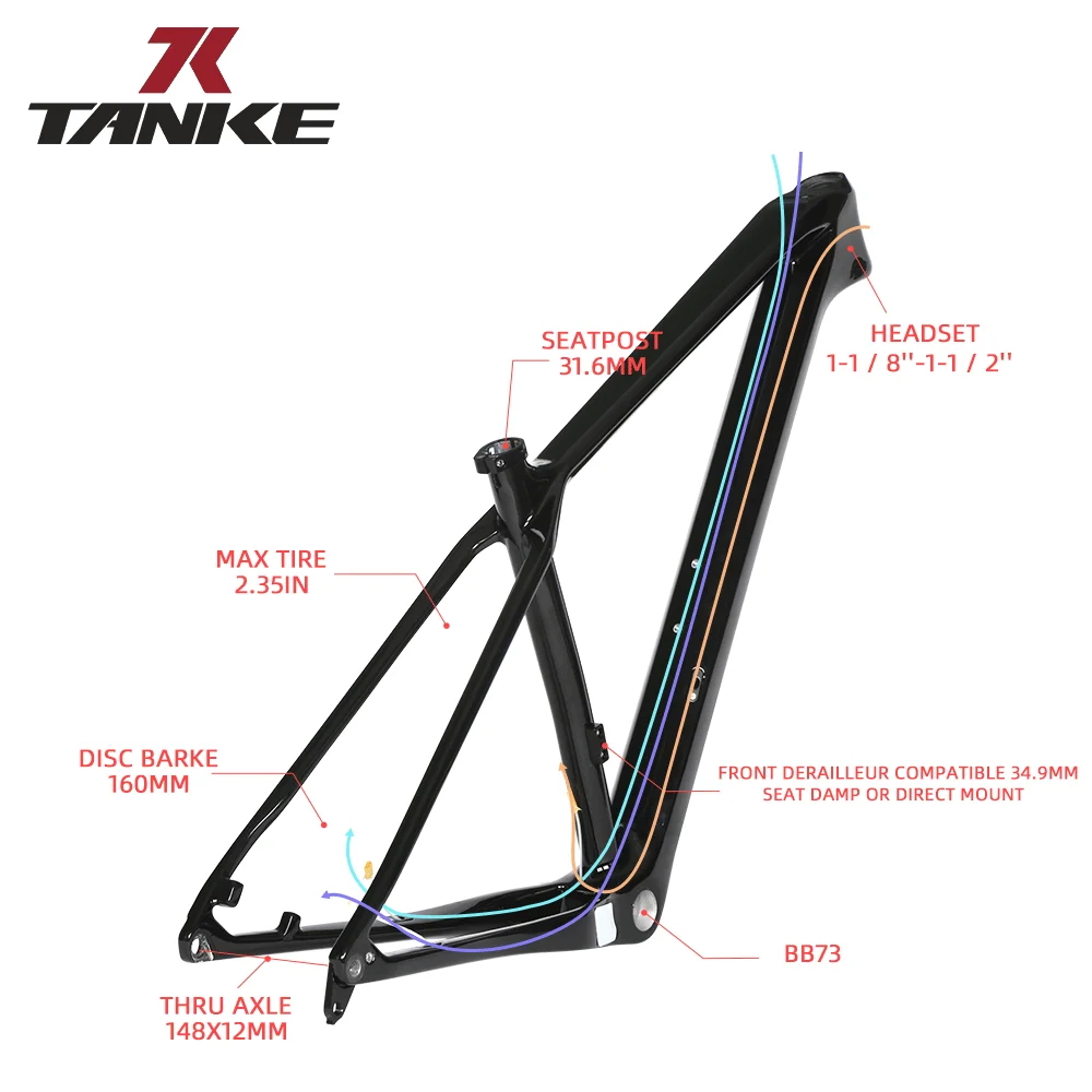 Велосипедная Рама 27 5 29er MTB T800 углеродное волокно boost диск BB68 резьба 148*12 мм через
