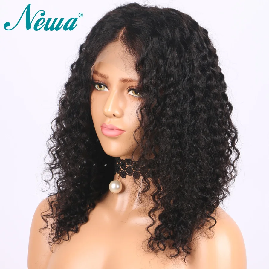 Newa Hair 360 синтетический парик Remy синтетический парик человеческих волос с волосами младенца кудрявые бразильские фронтальные парики для черных женщин