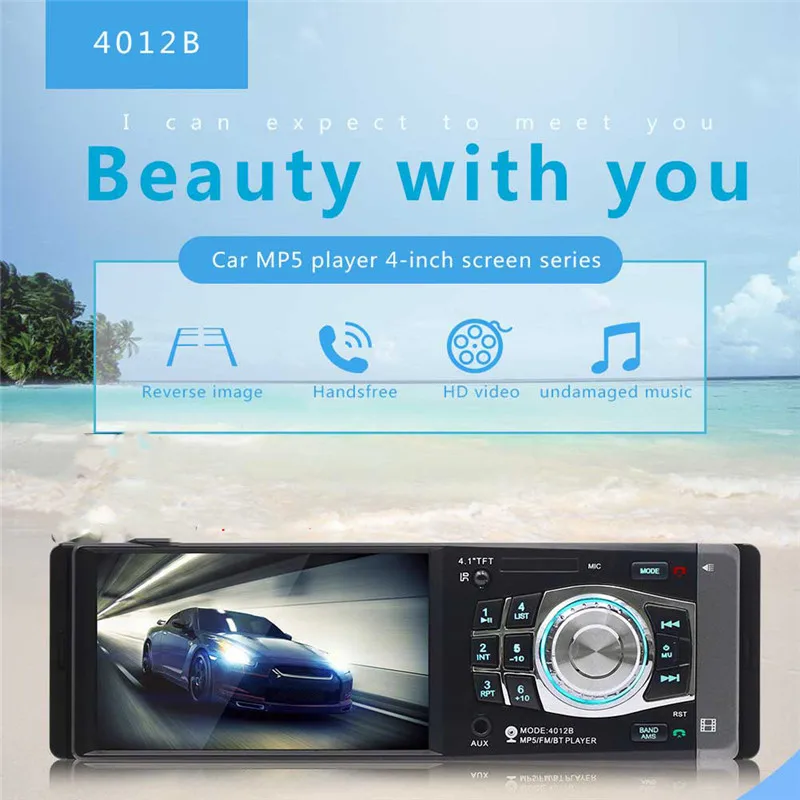 4,1 Inche автомобильный MP5/MP4/mp3-плеер fm-радио USB Bluetooth ручной вызов обратное изображение без камеры 4012B