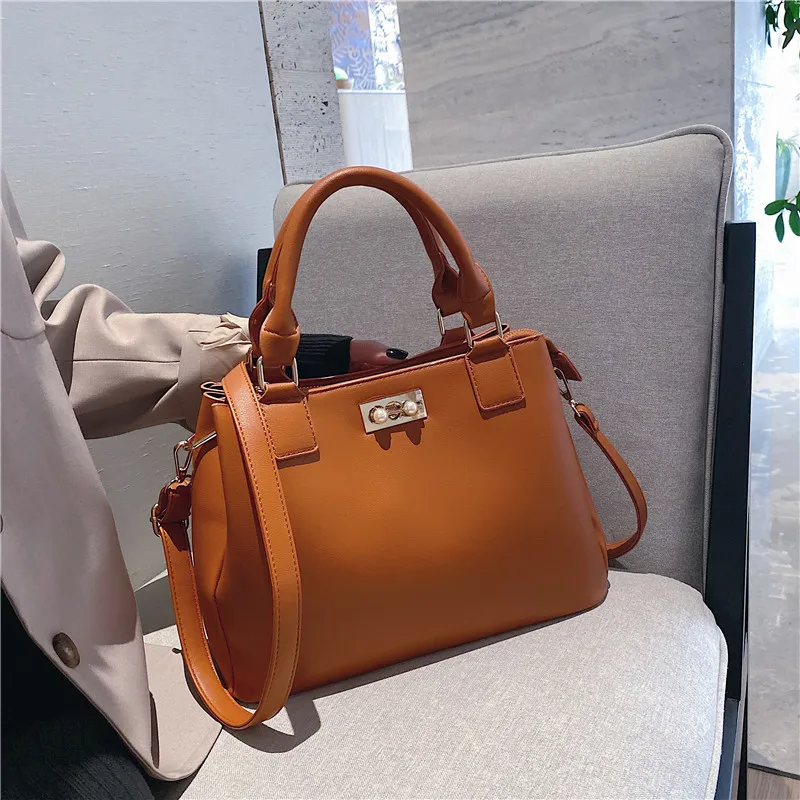 Модная женская сумка из мягкой кожи многослойная Сумка через плечо с жемчужным