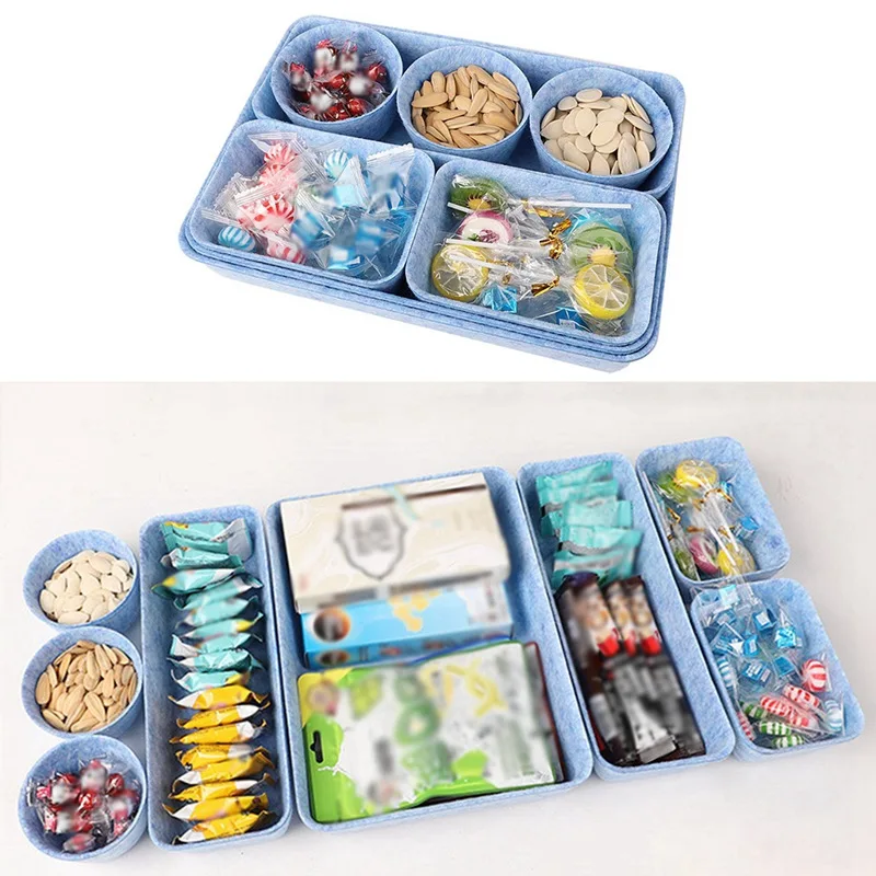 

8PCS Storage Frame Integrated Molding Felt Storage Box Drawer Partition Storage Box Home Office Supplies Storage Box Organizer