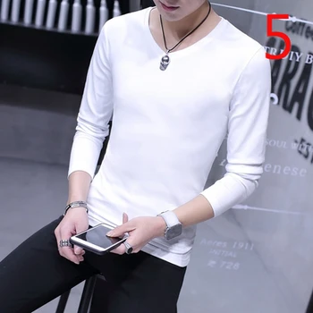 

2019 autumn new long-sleeved t-shirt male Slim Korean version of the trend of cotton 2949