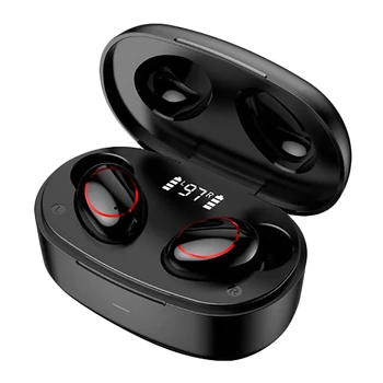 

A9 Wireless Bluetooth Earphone, Smart Press Bluetooth Earphone with LED Light and Digital Display Charging Compartment